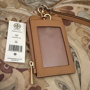 Tory Burch Brown Cardholder with Gold Hardware